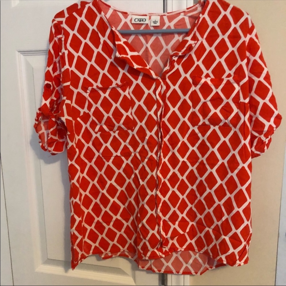 Orange and white dress top
